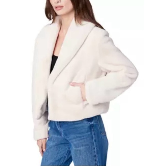 Evereve - Blank NYC - Womens Faux Fur Cropped Jacket - Off White - Size M - NWOT - Picture 3 of 5